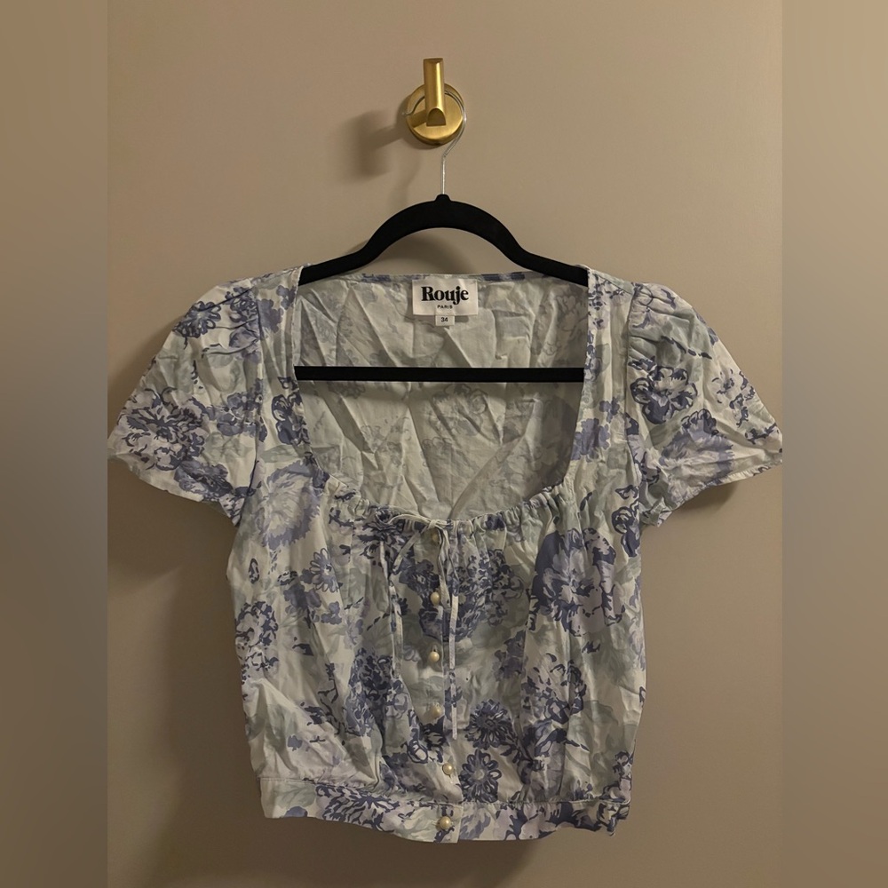 Brand New - Rouje Light Blue Floral Cotton Blouse